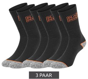 3 pairs of BLACK+DECKER men's work socks with cushion terry cotton socks, work socks OEKO-TEX Standard 100 BX/OVICS1TEKEBX347 Black/Mottled