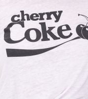 Camiseta Coca-Cola para mujer con estampado "Cherry Coke" de algodón, cuello redondo, 900468, color blanco