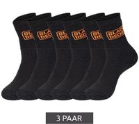 3 paires de chaussettes de travail pour hommes BLACK+DECKER avec chaussettes en coton éponge rembourrées, chaussettes de travail OEKO-TEX Standard 100 BX/OBII en anthracite/noir, noir/chien ou noir/gris