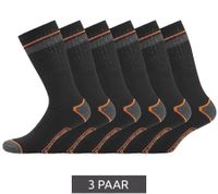 3 Paar BLACK+DECKER Herren Arbeits-Socken mit Cushion Terry Baumwoll-Socken Work-Socken OEKO-TEX Standard 100 BX/OBII in Anthrazit/Schwarz, Schwarz/Meliert oder Schwarz/Grau