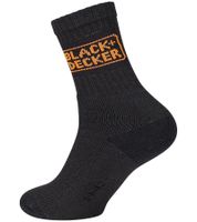 3 paires de chaussettes de travail pour hommes BLACK+DECKER avec chaussettes en coton éponge rembourrées, chaussettes de travail OEKO-TEX Standard 100 BX/OBII en anthracite/noir, noir/chien ou noir/gris