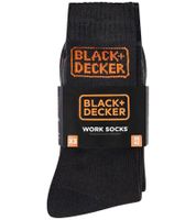 3 paires de chaussettes de travail pour hommes BLACK+DECKER avec chaussettes en coton éponge rembourrées, chaussettes de travail OEKO-TEX Standard 100 BX/OBII en anthracite/noir, noir/chien ou noir/gris