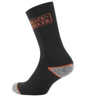 3 Paar BLACK+DECKER Herren Arbeits-Socken mit Cushion Terry Baumwoll-Socken Work-Socken OEKO-TEX Standard 100 BX/OBII in Anthrazit/Schwarz, Schwarz/Meliert oder Schwarz/Grau