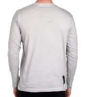Camicia da uomo a maniche lunghe con stampa semplice e abbottonatura, maglione estivo in cotone a maniche lunghe per il tempo libero R-10139 Grigio