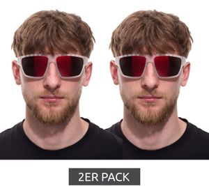 Pack de 2 gafas de sol adidas Sport para hombre con lentes rojo/naranja y patillas transparentes. Gafas de ocio SP0008 6126G Transparente.