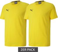 6er Pack PUMA TeamGoal 23 Jungen & Mädchen Sport-Shirt Baumwoll-Shirt mit Logo-Patch T-Shirt 656709 in Grün, Schwarz, Grau, Gelb, Rot oder Weiß