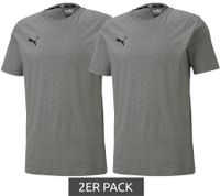 6er Pack PUMA TeamGoal 23 Jungen & Mädchen Sport-Shirt Baumwoll-Shirt mit Logo-Patch T-Shirt 656709 in Grün, Schwarz, Grau, Gelb, Rot oder Weiß