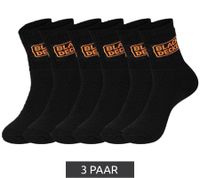 3 Paar BLACK+DECKER Herren Arbeits-Socken mit Cushion Terry Baumwoll-Socken Work-Socken OEKO-TEX Standard 100 BX/OBII/1/DEKCX347 Schwarz