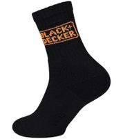 3 Paar BLACK+DECKER Herren Arbeits-Socken mit Cushion Terry Baumwoll-Socken Work-Socken OEKO-TEX Standard 100 BX/OBII/1/DEKCX347 Schwarz