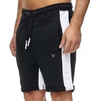 Herren Sport-Short Baumwoll-Shorts kurze Fitness-Hose Trainings-Hose R-13631 Schwarz/Gelb oder Schwarz/Weiß