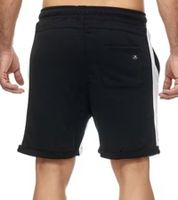Herren Sport-Short Baumwoll-Shorts kurze Fitness-Hose Trainings-Hose R-13631 Schwarz/Gelb oder Schwarz/Weiß