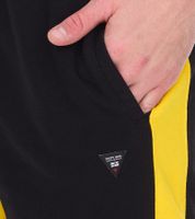 Herren Sport-Short Baumwoll-Shorts kurze Fitness-Hose Trainings-Hose R-13631 Schwarz/Gelb oder Schwarz/Weiß