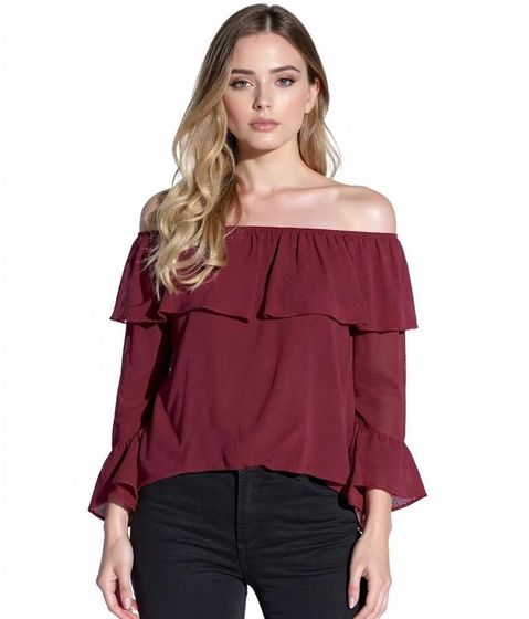 vestino Off-Shoulder Blouse with Flounce, Summer Blouse, Spring Blouse 900880 Red