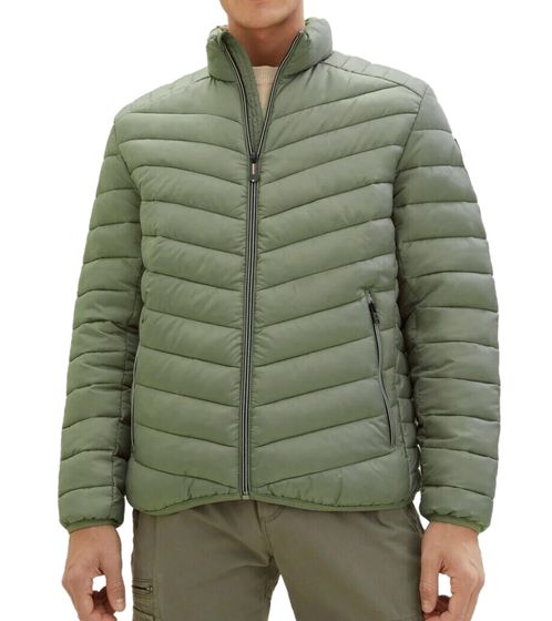 Tom Tailor Herren Stepp-Jacke mit Reißverschluss-Taschen Übergangs-Jacke 26666264 Grün