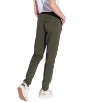 Pantalón jogger de mujer Vestino con tejido teñido vintage y bolsillos con cremallera 901579 Verde
