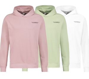 SUBLEVEL Men's Hooded Cotton Hoodie with Pockets H10014T21326A Pink, Light Green, or White