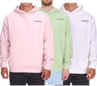 SUBLEVEL Herren Kapuzen-Pullover Baumwoll-Hoodie mit Eingriffstaschen Sweater H10014T21326A Rosa, Hellgrün oder Weiß