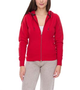 Felpa con cappuccio da donna Elevate Arora 300 g/m2 in cotone tinta unita, modello pullover 3821225 Rosso Felpa con cappuccio da donna Elevate Arora 300 g/m2 in cotone tinta unita, modello pullover 3821225 Rosso