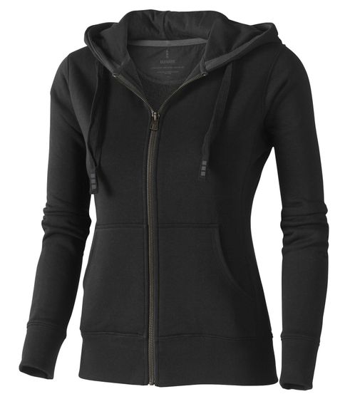 Elevate Arora Damen Sweat-Jacke mit Kapuze 300 g/m2 schlichte Baumwoll-Jacke Pullover 3821295 Dunkelgrau