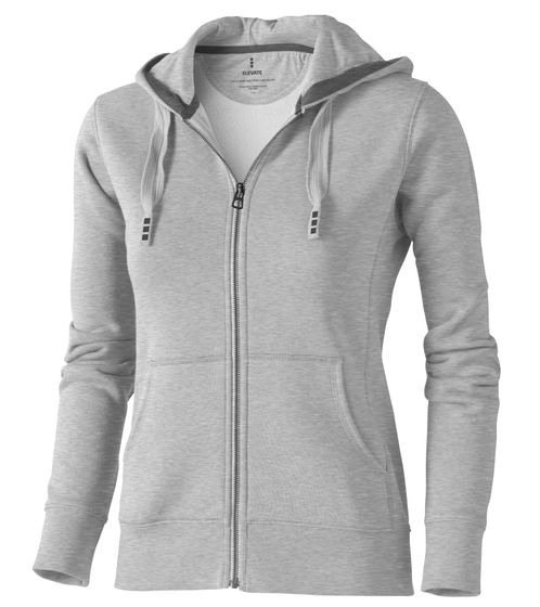 Elevate Arora Damen Sweat-Jacke mit Kapuze 300 g/m2 schlichte Baumwoll-Jacke Pullover 3821296 Grau