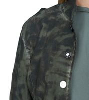 vestino Damen Blazer Camouflage mit Knöpfen und Schulterklappen Herbst-Blazer Alltags-Sakko 900518 Grün