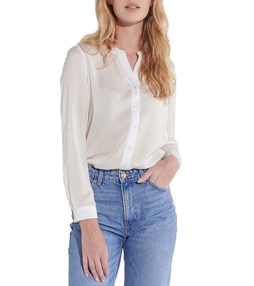 vestino Damen Bluse mit Glitzer Pailletten Sommer-Bluse Frühlings-Bluse 901239 Weiß