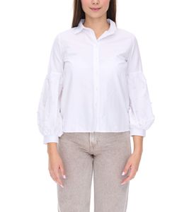 COURSE Blusa de verano para mujer con perlas Camisa de manga larga 901879 Blanco COURSE Blusa de verano para mujer con perlas Camisa de manga larga 901879 Blanco