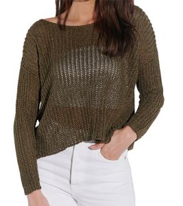 Suéter de punto para mujer Vestino con estructura de malla, suéter para uso diario 900709 Caqui Suéter de punto para mujer Vestino con estructura de malla, suéter para uso diario 900709 Caqui