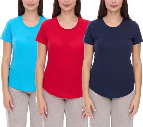 T-shirt femme ELEVATE Jade, chemise à manches courtes durable, chemise basique 160 g/m², maillot de corps, bleu clair, bleu marine ou rouge