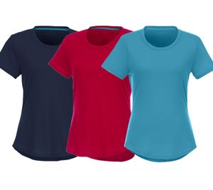ELEVATE Jade Damen T-Shirt nachhaltiges Kurzarm-Shirt 160 g/m2 Basic-Shirt Unterzieh-Shirt Hellblau, Navy oder Rot