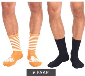 6 pares de calcetines de algodón TASTIQ con estampado de latte macchiato, calcetines largos en una elegante caja de regalo tipo taza de café, TAS/1/CSX2/LAT, marrón/negro