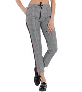vestino Damen Business-Hose karierte Stoff-Hose Freizeit-Hose Grau/Schwarz
