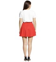 COURSE Damen Mini-Rock Jersey-Rock mit Gummizug ausgestellter Sommer-Rock Rot