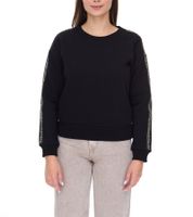vestino Damen Sweatshirt Baumwoll-Shirt mit Strassband Pullover 900299 Schwarz