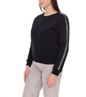vestino Damen Sweatshirt Baumwoll-Shirt mit Strassband Pullover 900299 Schwarz