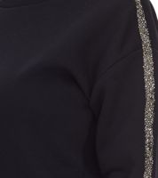 vestino Damen Sweatshirt Baumwoll-Shirt mit Strassband Pullover 900299 Schwarz