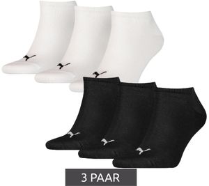 3 paires de chaussettes en coton PUMA, chaussettes de sport simples, chaussettes courtes, bas 261080001 Noir ou Blanc