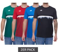 Camiseta de entrenamiento sostenible para hombre TAHI de OCEAN FABRICS, paquete de 2, con inserciones de malla. Camiseta de fitness. Camiseta de manga corta OUT-M-1021-OTW. Rojo, azul, negro, verde o blanco.