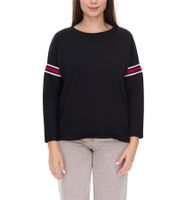 Sweat-shirt en coton pour femme Sequano avec bande en strass, pull 900338 noir