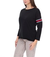Sweat-shirt en coton pour femme Sequano avec bande en strass, pull 900338 noir