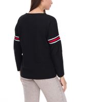 Sweat-shirt en coton pour femme Sequano avec bande en strass, pull 900338 noir