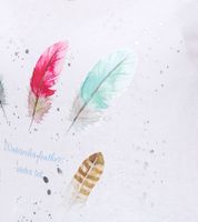 vestino Women's Short-Sleeve T-Shirt with Feather Print, Summer Shirt 900548 White