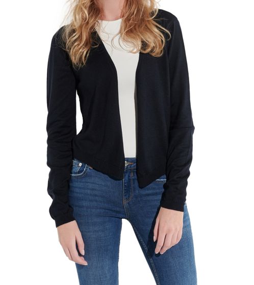 vestino Damen Bolero Strick-Jacke mit schmalen Rippbündchen Cardigan 901318 Navy
