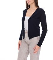 Veste boléro en tricot pour femme avec poignets côtelés étroits, cardigan 901318 bleu marine