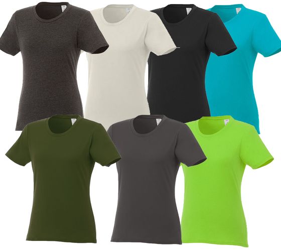 ELEVATE Heros Damen T-Shirt schlichtes Baumwoll-Shirt 150 g/m2 Basic-Shirt Unterzieh-Shirt Dunkelgrün, Dunkelgrau, Dunkelgrau meliert, Schwarz, Beige, Apfelgrün oder Hellblau