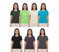ELEVATE Heros Women's T-Shirt, Plain Cotton T-Shirt, 150 g/m² Basic T-Shirt, Undershirt, Dark Green, Dark Gray, Heather Dark Gray, Black, Beige, Apple Green, or Light Blue