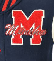 Veste universitaire homme ROBIN RUTH Munich avec logo, veste d'automne brodée, veste de mi-saison, sweat-shirt, FMCN-H bleu marine/rouge