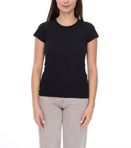 WORXWEAR Damen T-Shirt modisches Rundhals-Shirt mit 180gsm Kurzarm-Shirt Schwarz WORXWEAR Damen T-Shirt modisches Rundhals-Shirt mit 180gsm Kurzarm-Shirt Schwarz