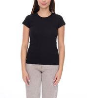 WORXWEAR Damen T-Shirt modisches Rundhals-Shirt mit 180gsm Kurzarm-Shirt Schwarz