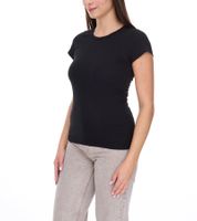 WORXWEAR Damen T-Shirt modisches Rundhals-Shirt mit 180gsm Kurzarm-Shirt Schwarz